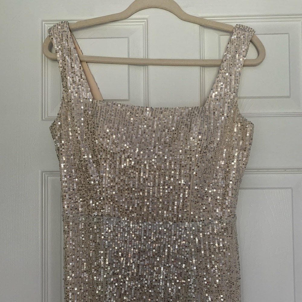 NORDSTROM square neck sparkle gown